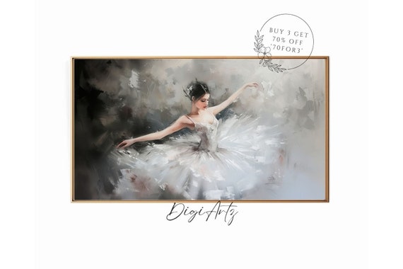 Frame Tv Ballerina Portrait Dancing Print Moody Ballet Portrait Oil Painting Vintage Victorian Ballet Home Decor Dark Academia