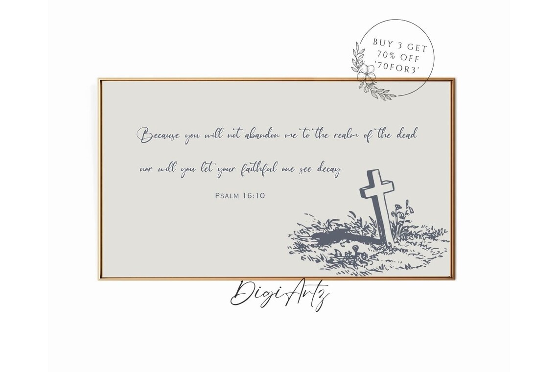 Psalm 16 10 Not Abandon Cross Minimalist Christian Art Poster - Image 6