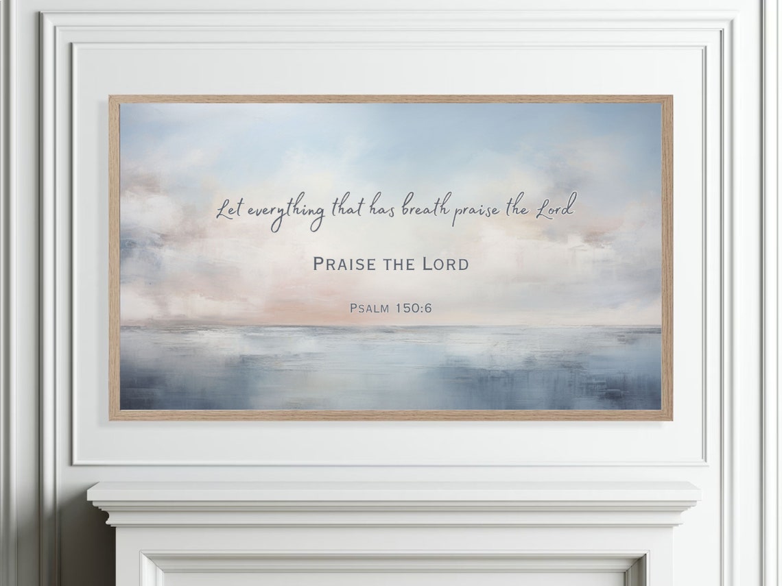 Psalm 150 6 Praise The Lord Seascape Watercolor Scripture Poster - Image 3