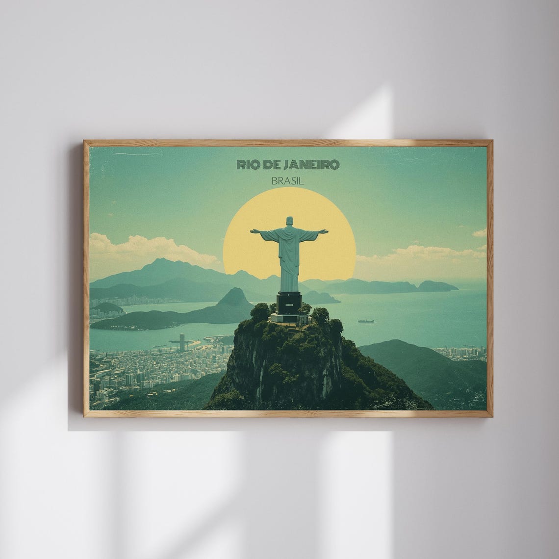 Christ The Redeemer Rio De Janeiro Brasil Sunset Travel Poster