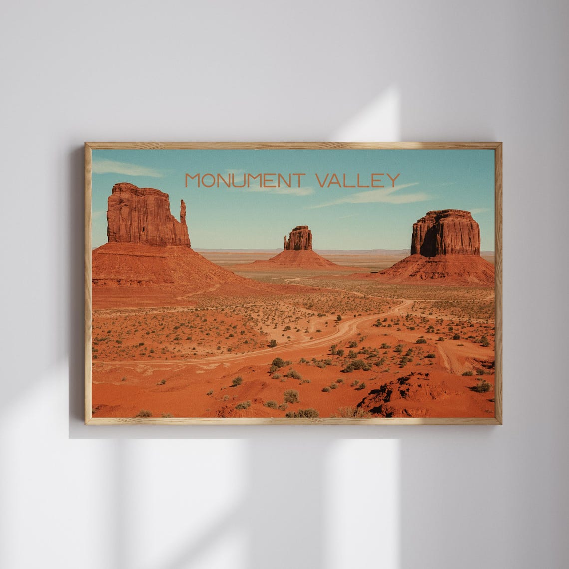 Monument Valley Red Rock Buttes Desert Road Retro Western Poster