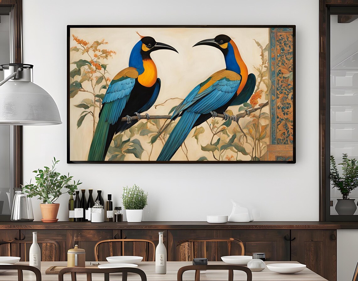 Tropical Birds Painting, For Nature Enthusiasts