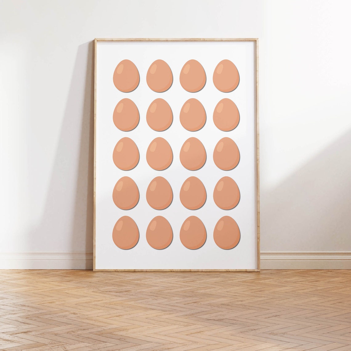 Fresh Eggs Grid Pattern Minimalist Modern Kitchen Wall Decor Print - Image 5