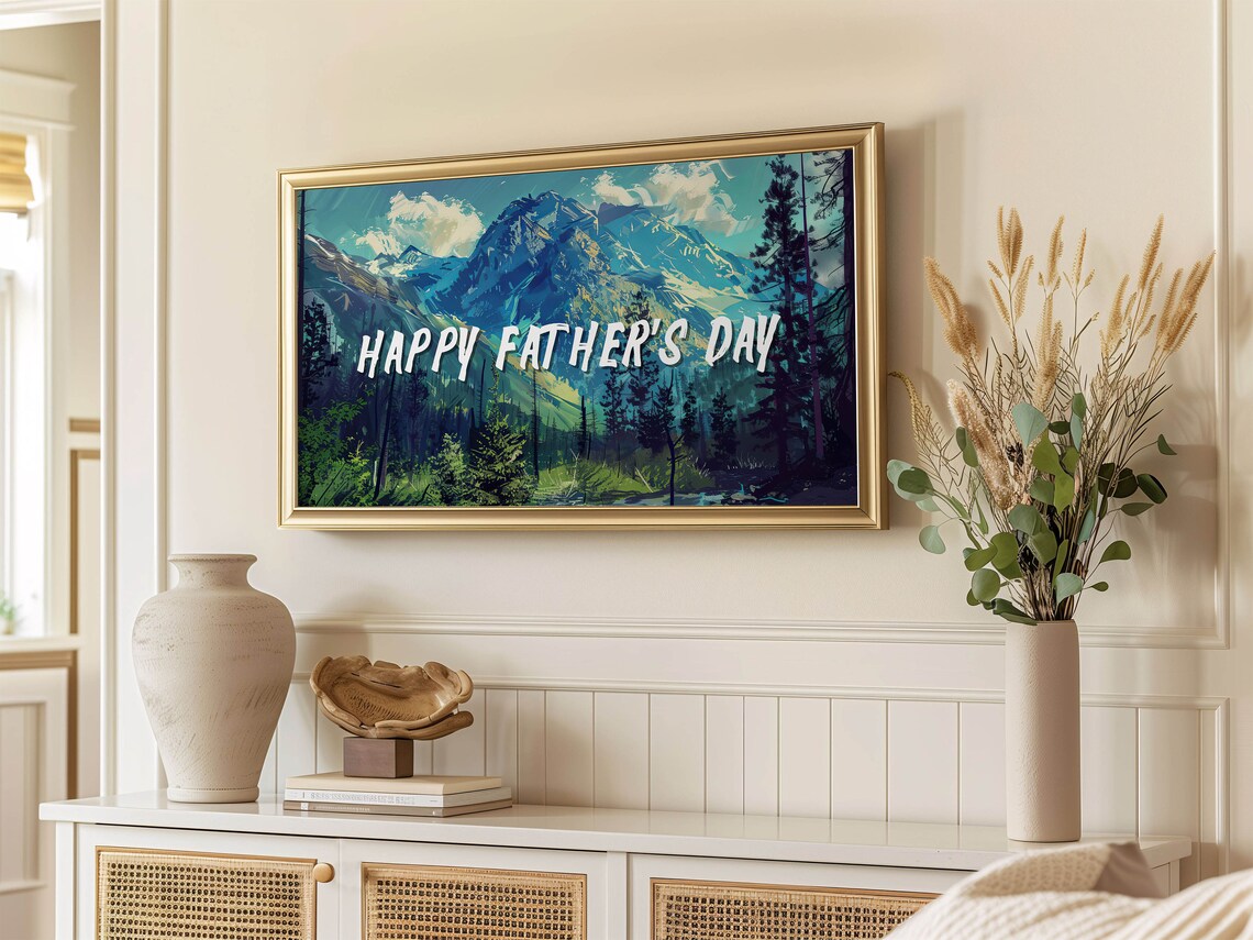 Fathers Day Decor Art Print, Gift For Dad TV Art - Image 3