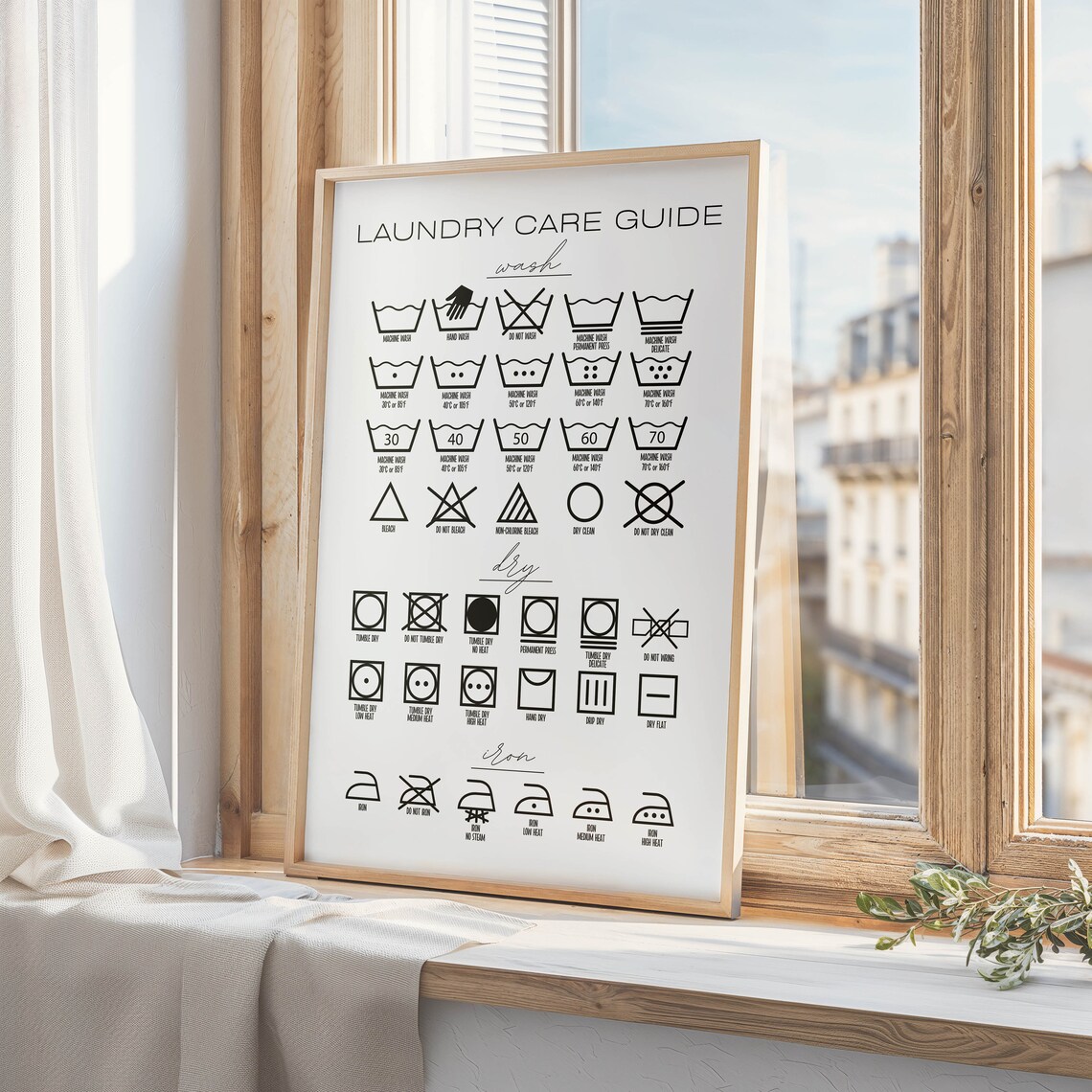 Laundry Care Symbols Art Print, Laundry Room Decor - Image 4