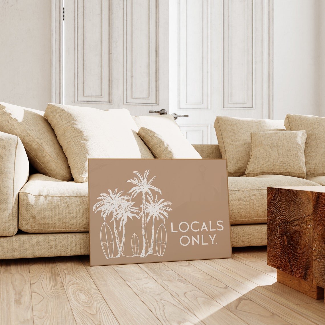 Locals Only Surf Palms Coastal Beach Surfboard Decor Wall Poster - Image 5