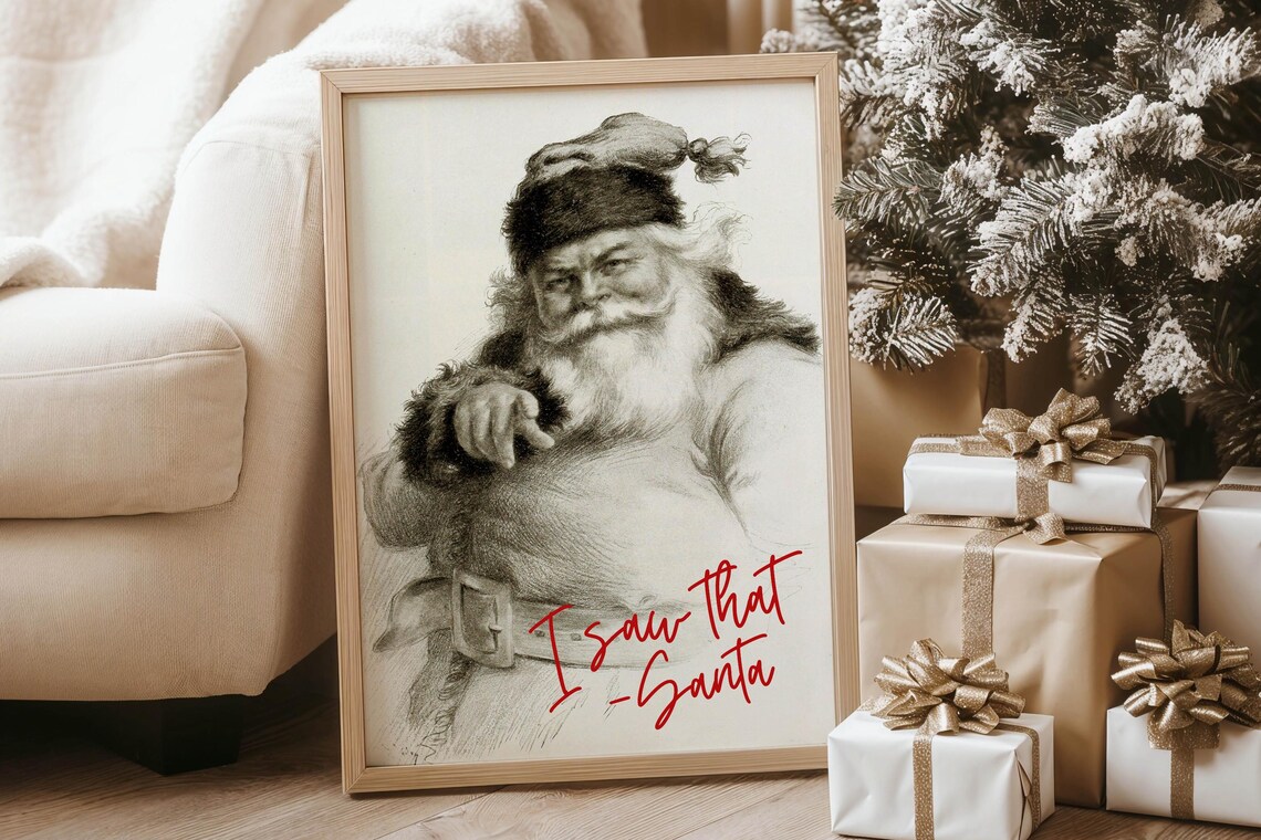 Vintage Santa Claus Christmas Poster Print - Image 5
