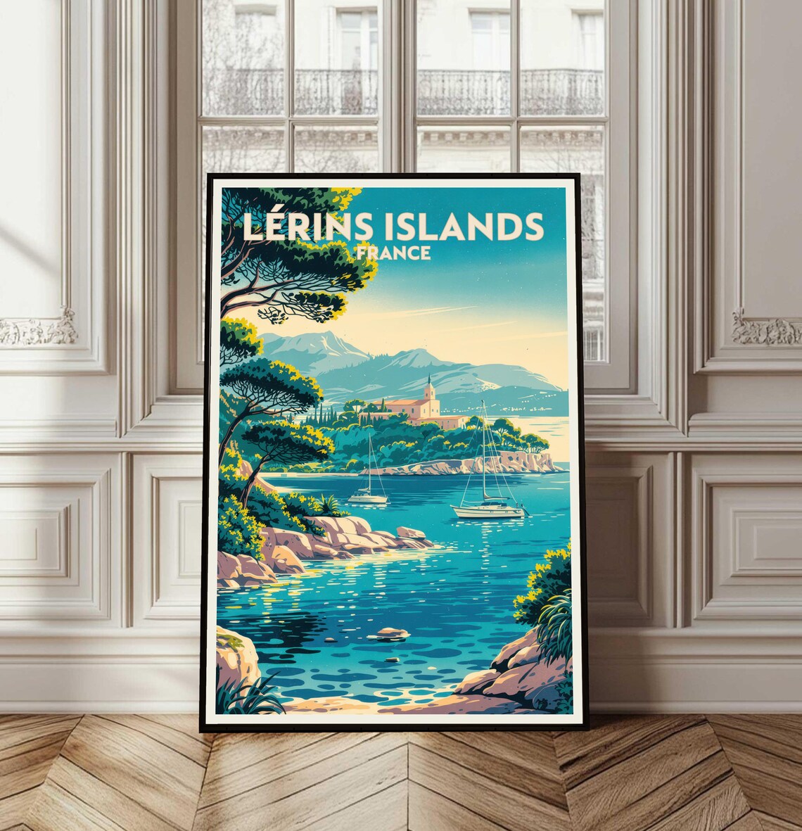 Lerins Islands France Vintage Travel Poster French Riviera Coast