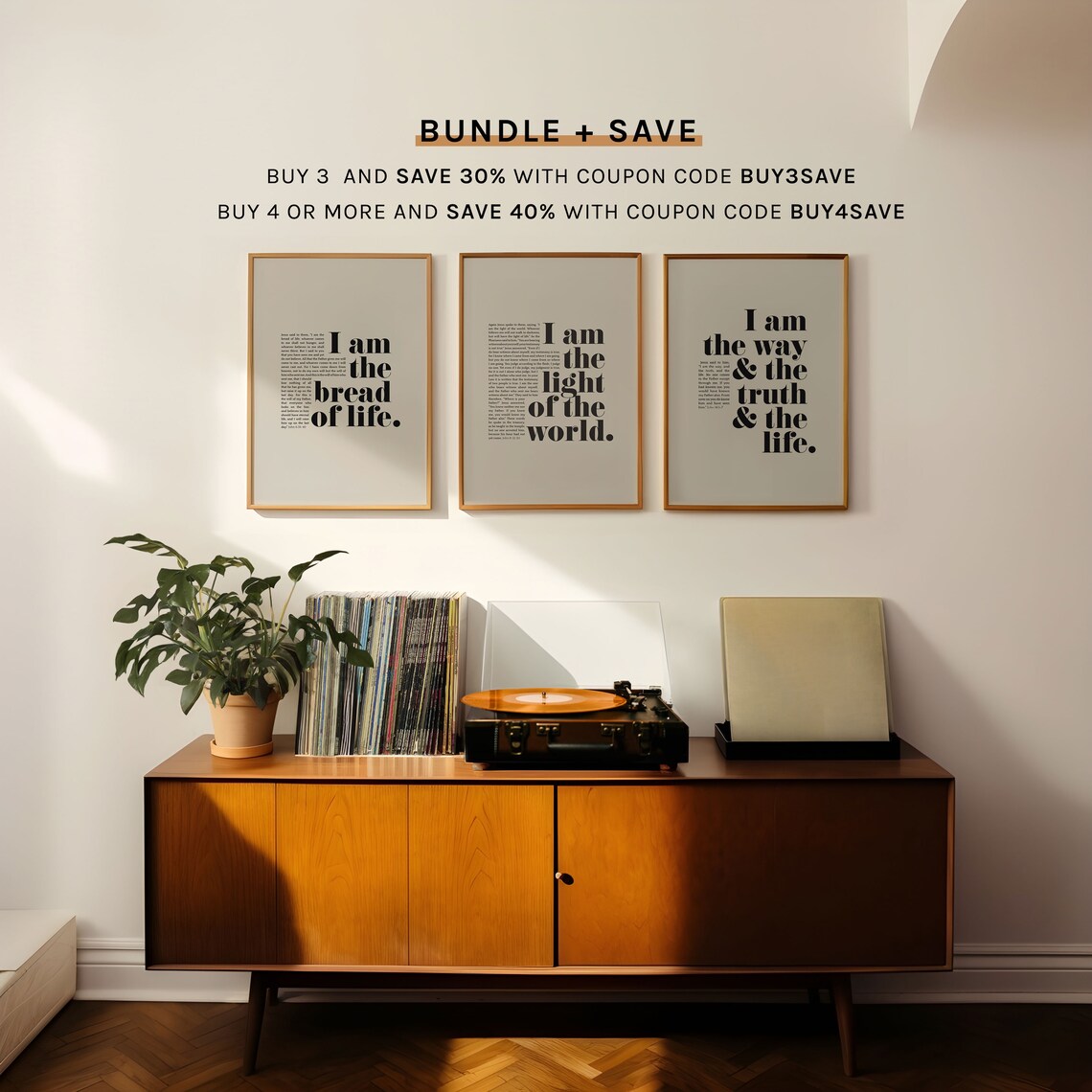 John 8:12 Scripture Verse Christian Wall Art Print - Image 3