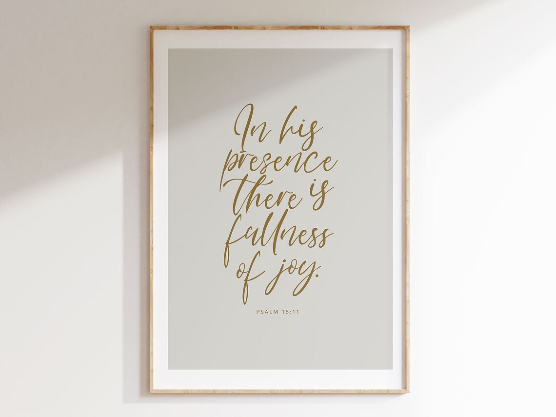 Psalm 16:11 In His Presence Fullness Of Joy Rust Bible Verse Poster Decor - Image 5