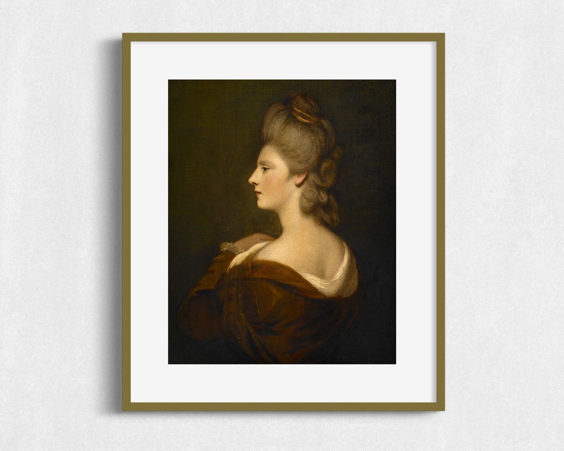 Vintage Portrait Of Woman Moody Portrait Painting Antique Art Prints Gallery Wall Art Print - Image 2