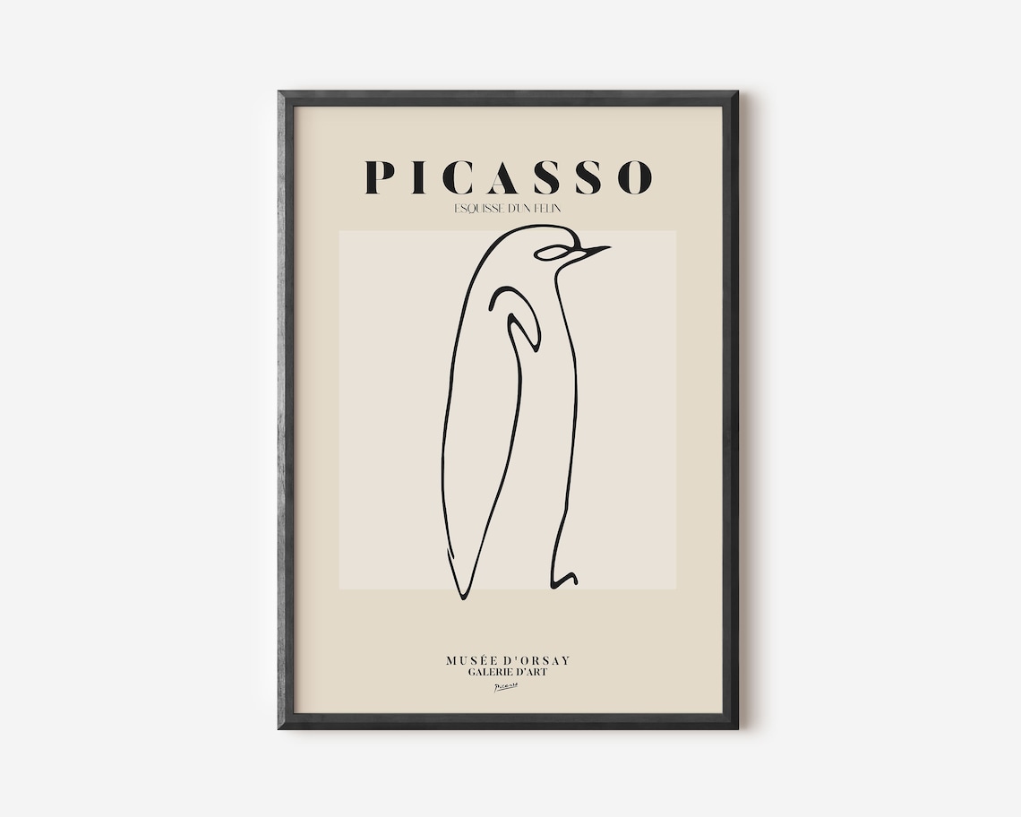 Picasso Exhibition, Vintage Minimalist Art Print