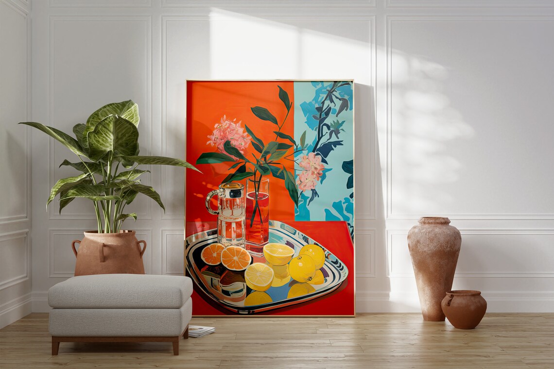 Lemons And Oranges Vintage Kitchen Poster - Image 2