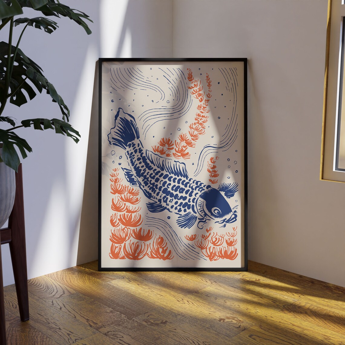 Japanese Fish Vintage Woodblock Exhibition Art Print - Image 4