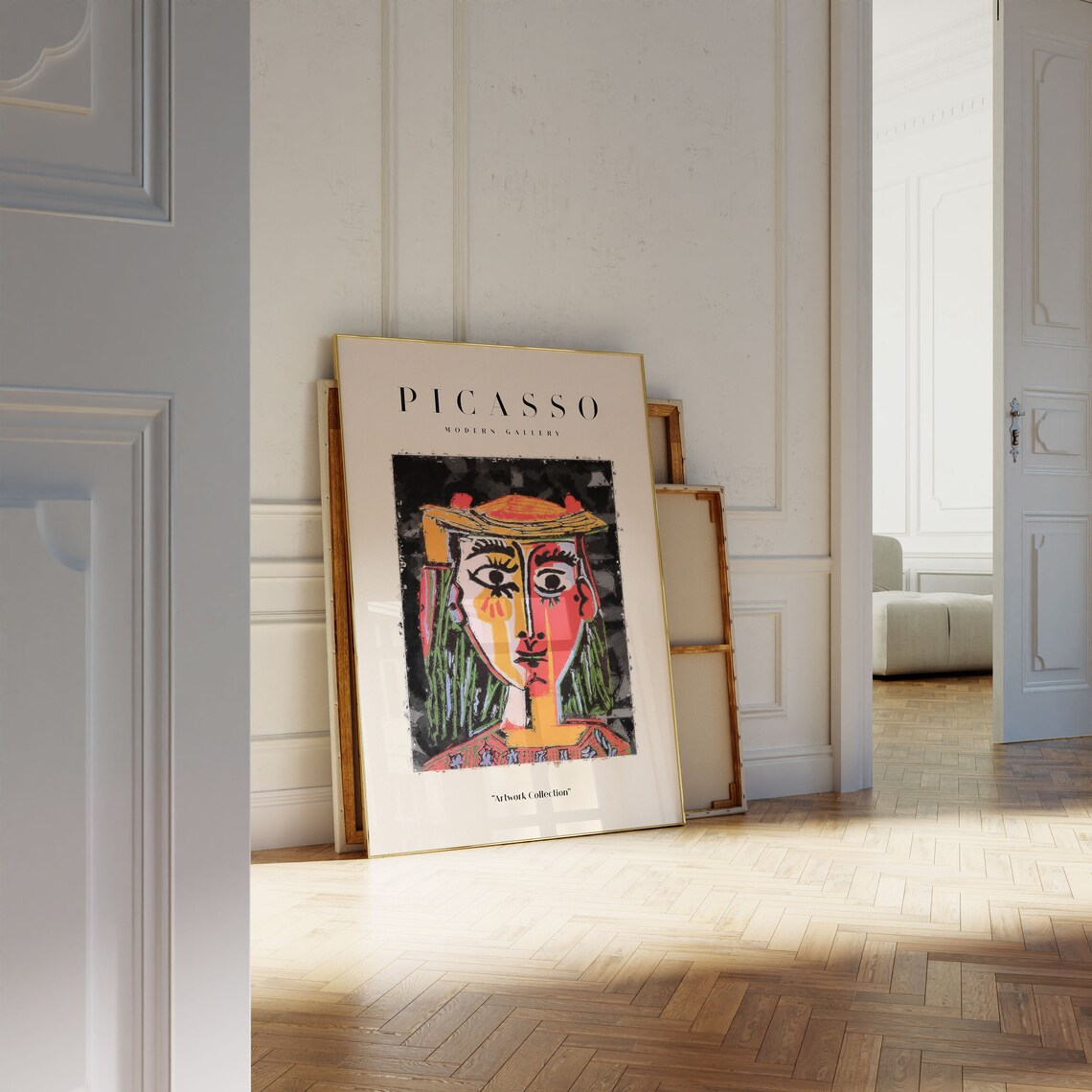 Picasso Cubist Woman with Hat Red Portrait Modern Gallery Poster - Image 4