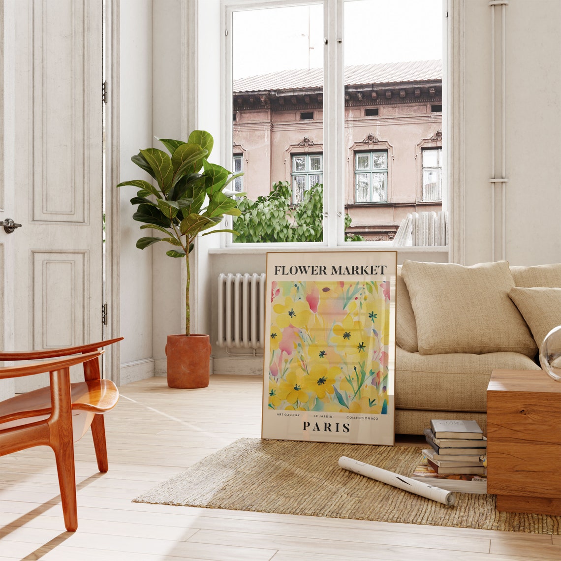 Paris Abstract Flower Market Print Colourful Plant Art Modern Gallery Wall Art Floral Poster Gift For Friend Living Room France Bedroom - Image 3
