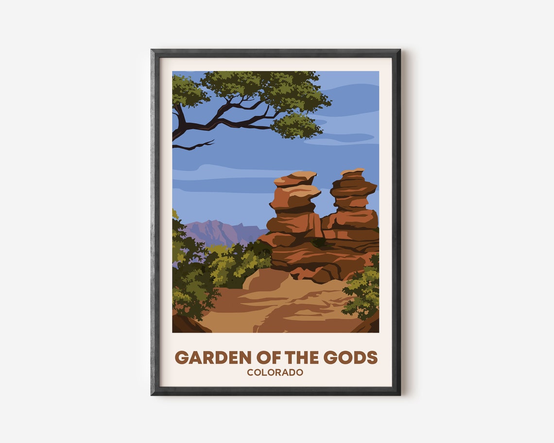 Garden Of The Gods Colorado Wall Art Traveller Gift Art Lovers Travel Market Wall Art Print Modern Travel Art Bedroom Living Room Poster - Image 4
