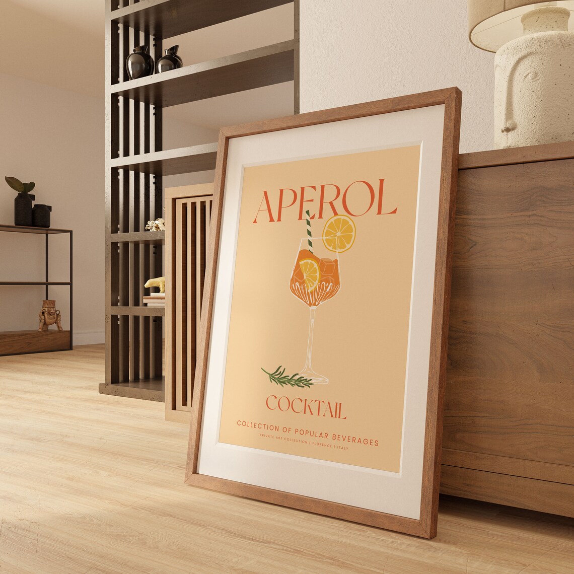 Aperol Spritz Cocktail Illustration Retro Italian Bar Art Poster - Image 2
