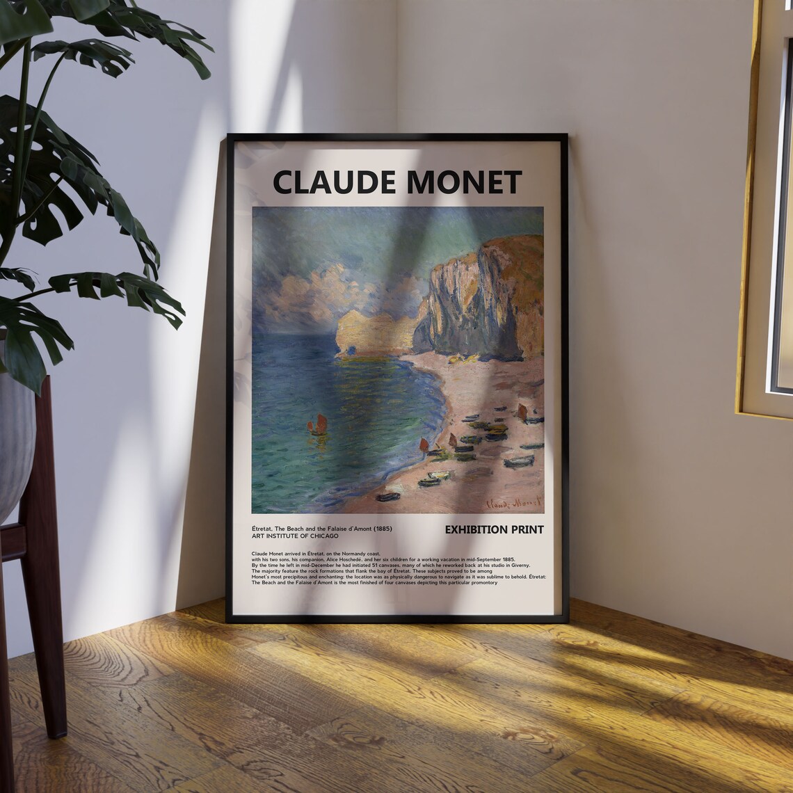 Claude Monet Exhibition, Vintage Minimalist Art Print - Image 2