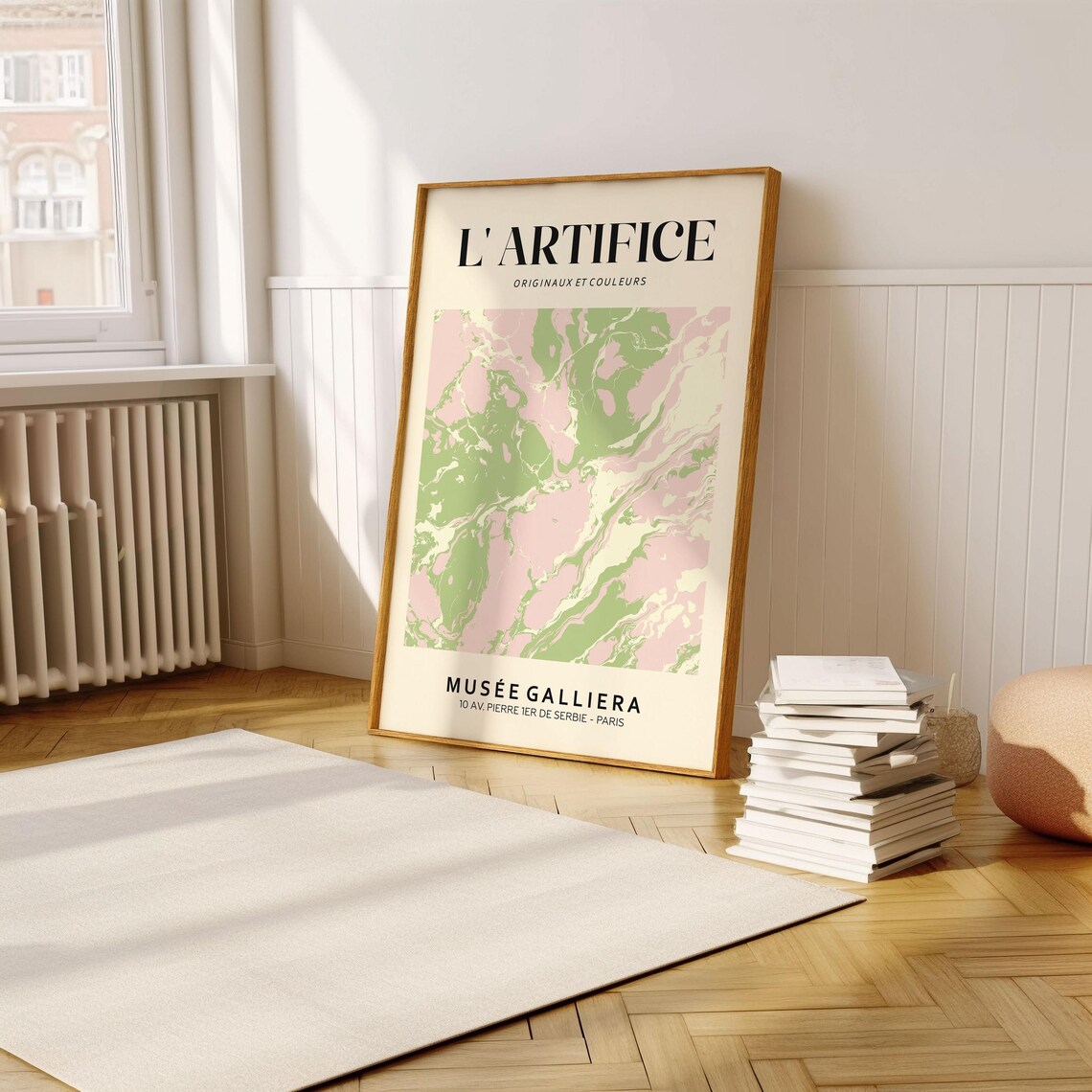 Pink Green Abstract Minimalist Exhibition Poster - Image 3