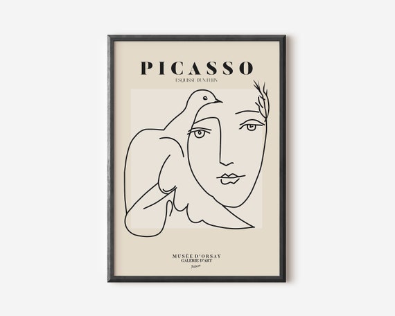 Picasso Exhibition, Vintage Minimalist Art Print