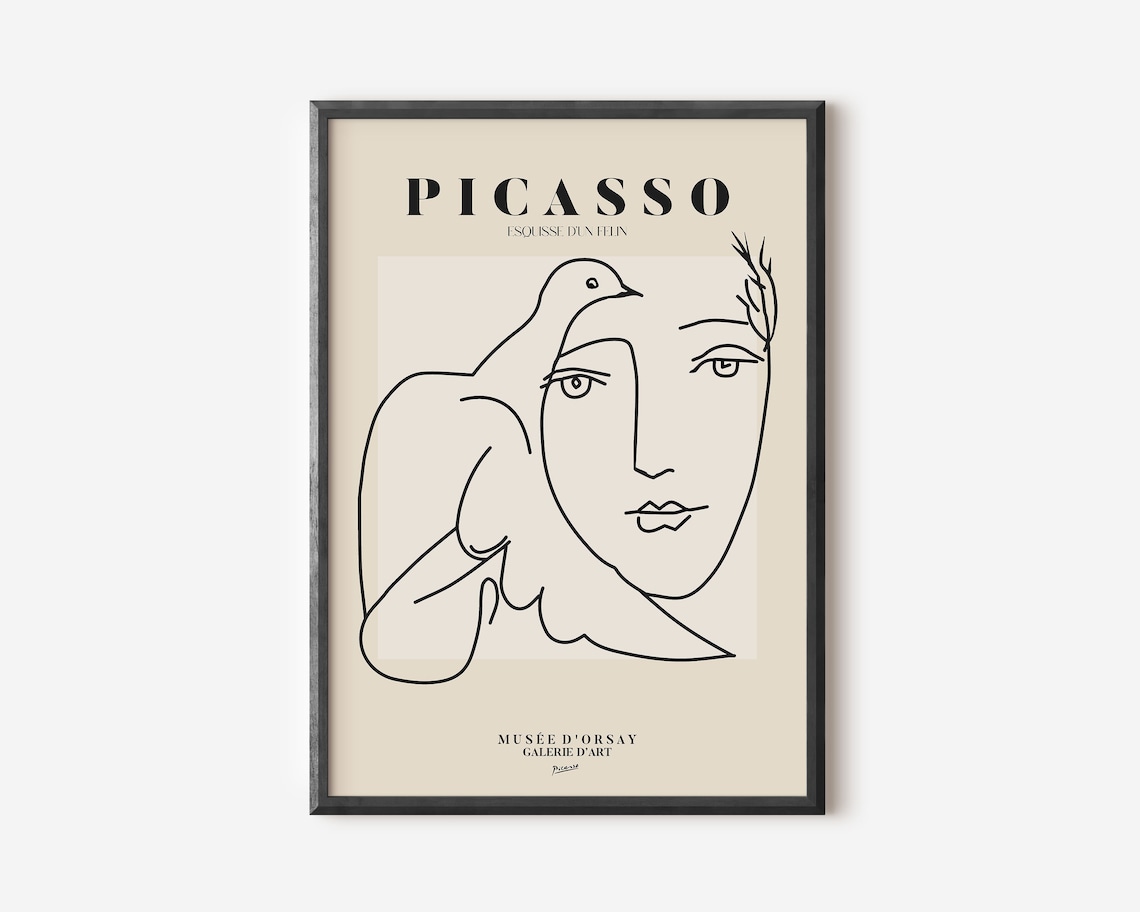 Picasso Exhibition, Vintage Minimalist Art Print
