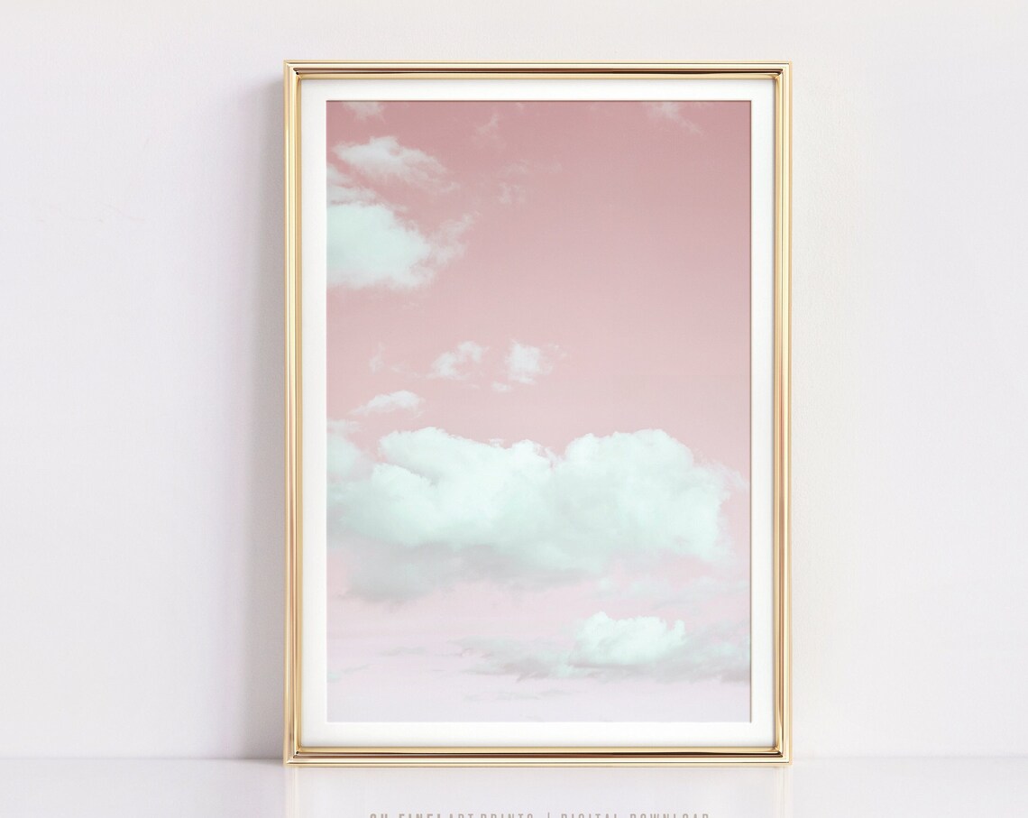 Fluffy Cloud Art Print, Blush Pink Nursery Decor