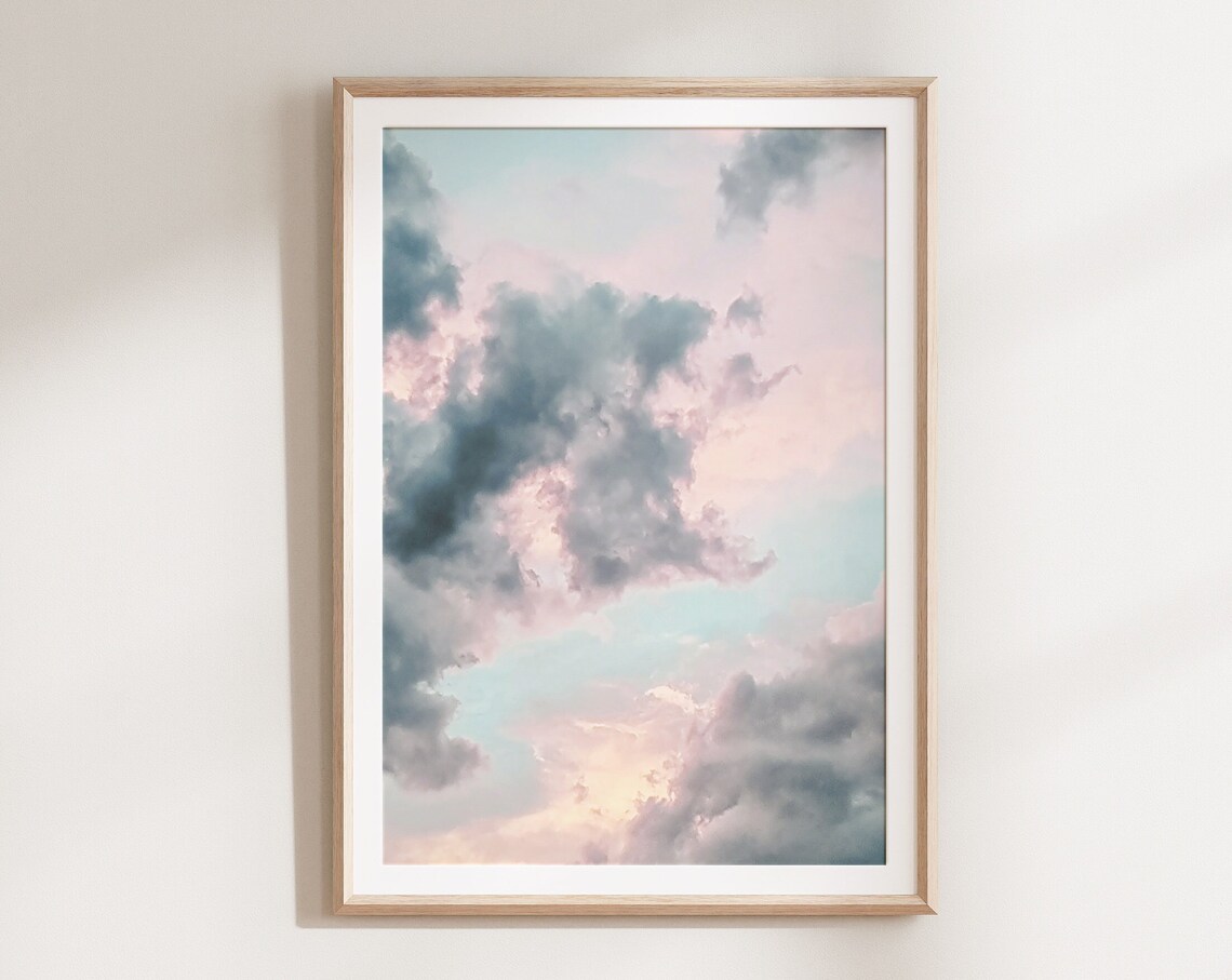 Pastel Cloud Print, Large Nursery Decor Art Print
