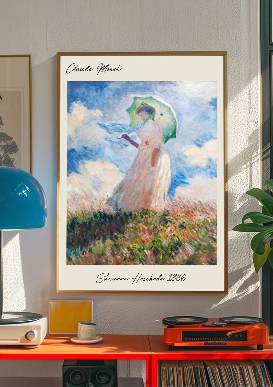 Claude Monet Suzanne Hosched, Vintage Painting - Image 5