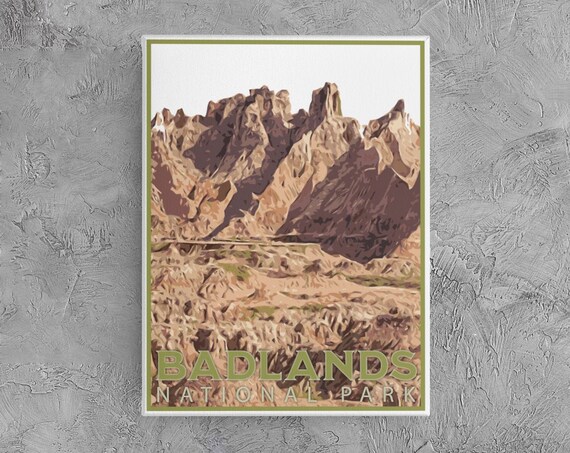Badlands National Park Eroded Spires Rugged Terrain Scenic Poster
