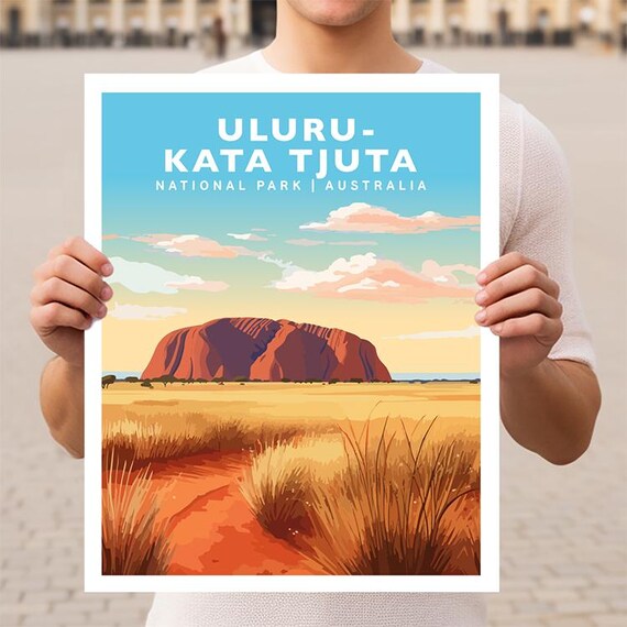 Uluru Kata Tjuta National Park Australia Red Desert Rock Poster