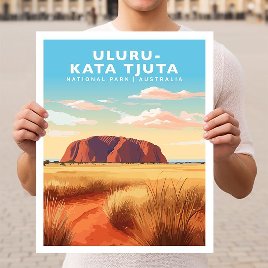 Uluru Kata Tjuta National Park Australia Red Desert Rock Poster