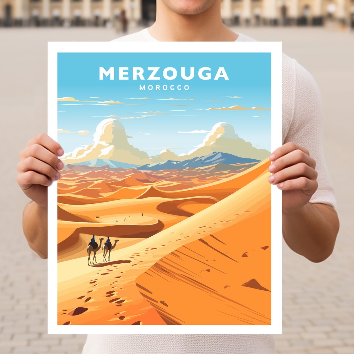 Merzouga Morocco Travel Wall Art Poster Print