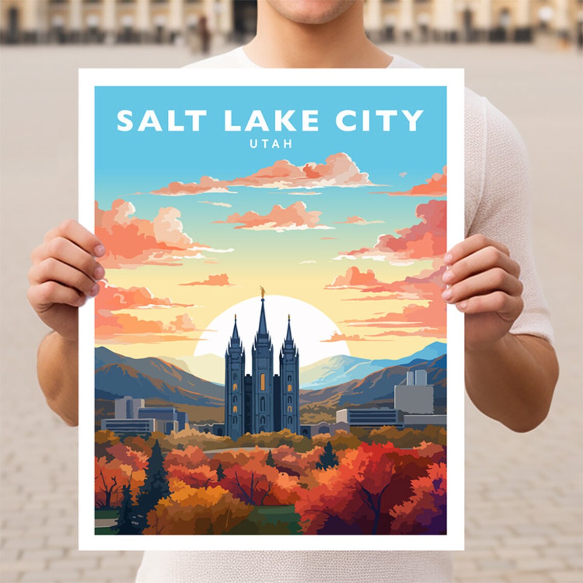 Salt Lake City Utah Travel Poster, Utah Wall Art
