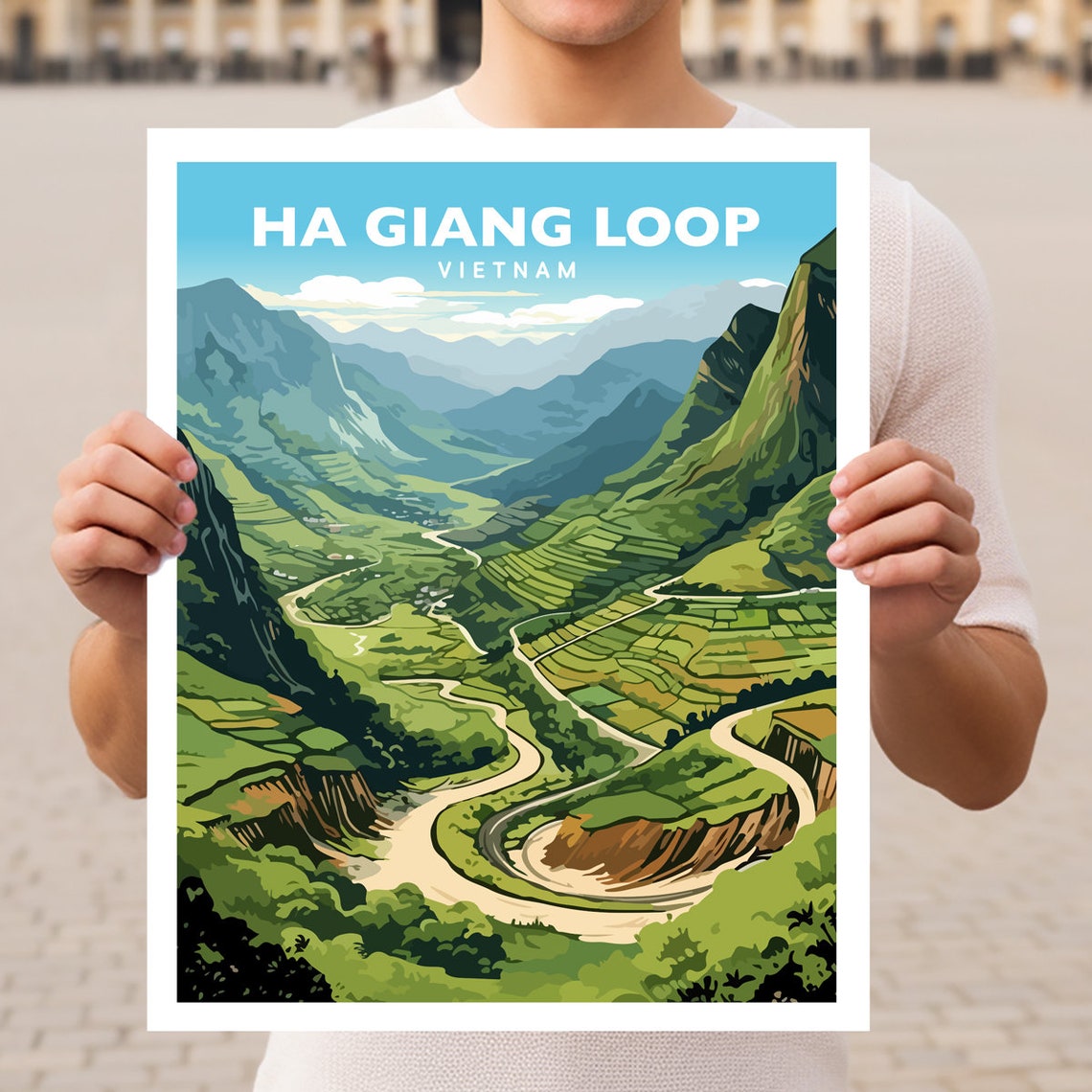 Ha Giang Loop Vietnam Winding Mountain Road Adventure Poster