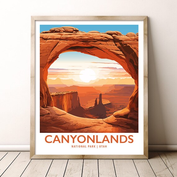 Canyonlands National Park Utah Red Rock Arch Travel Sunset Poster