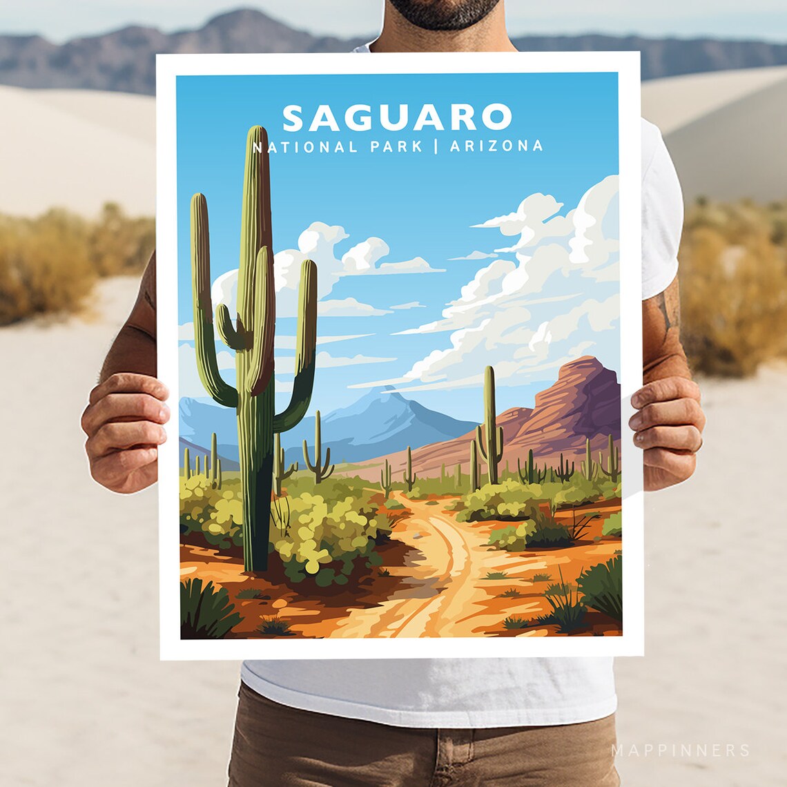 Saguaro National Park Arizona Travel Poster
