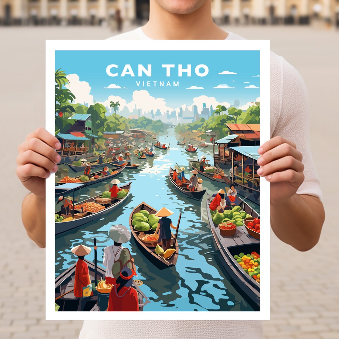 Can Tho Mekong Delta Floating Market Travel Poster
