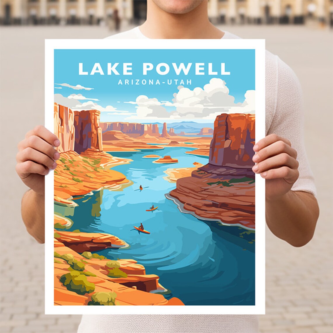 Lake Powell Arizona Utah Travel Poster, Wall Art