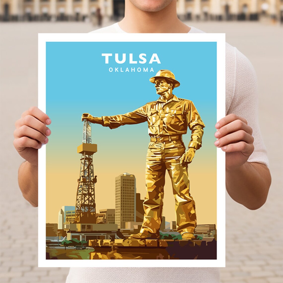 Tulsa Oklahoma Travel Poster, USA City Print