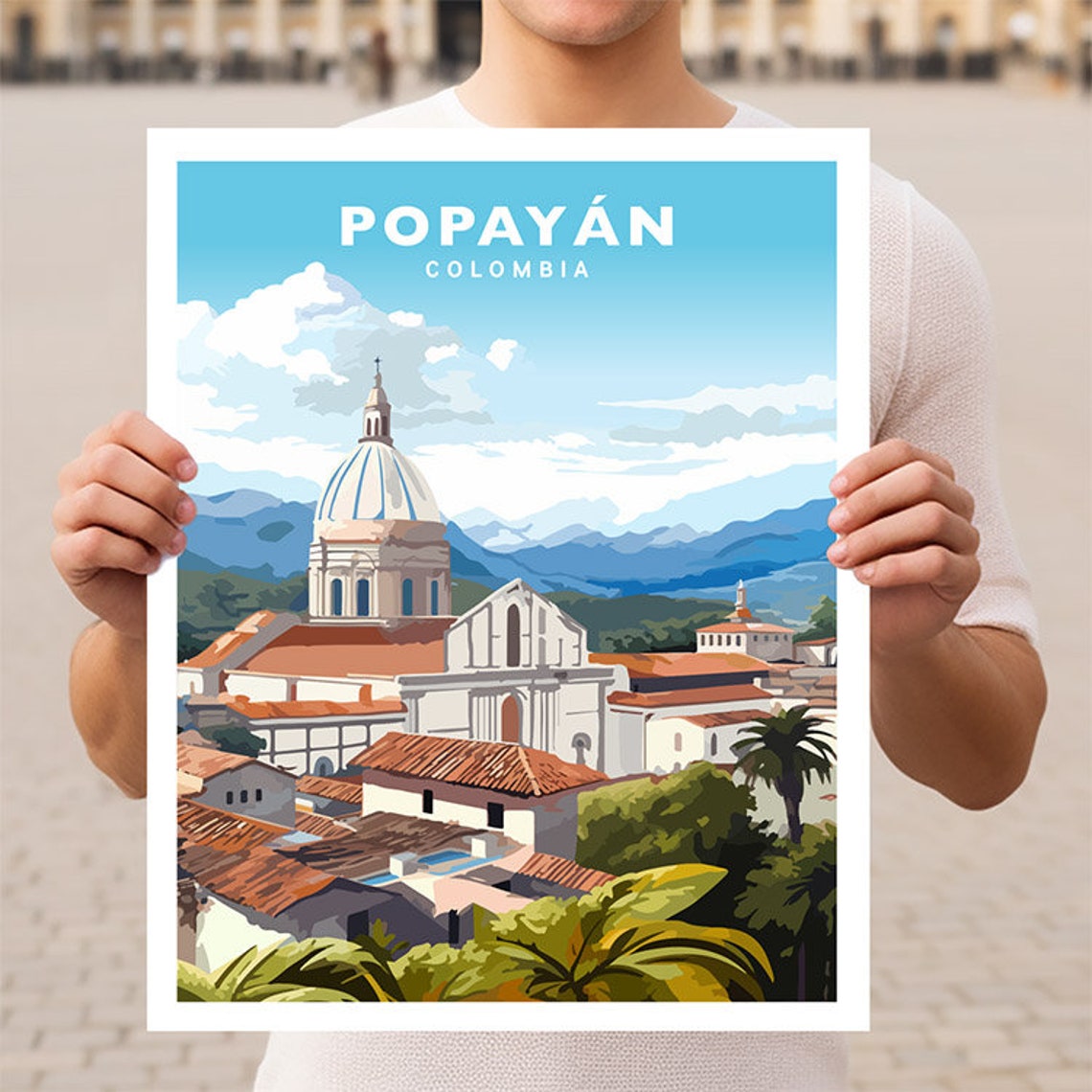 Popayn Colombia Popayan Travel Wall Art Poster Print