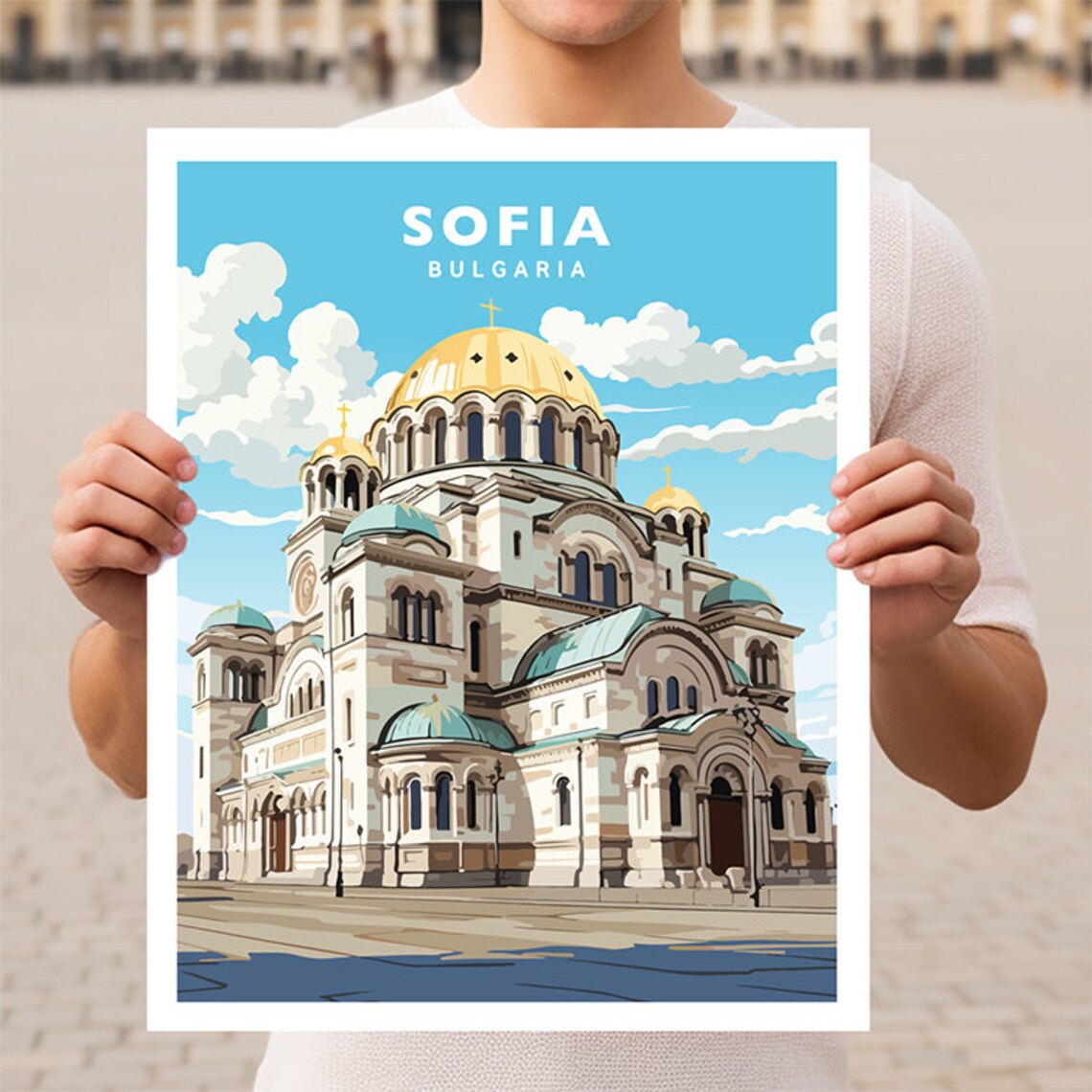 Sofia Bulgaria Travel Poster, Europe Wall Art