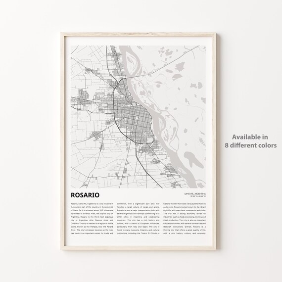 Rosario Santa Fe Argentina City Map Minimalist Travel Poster