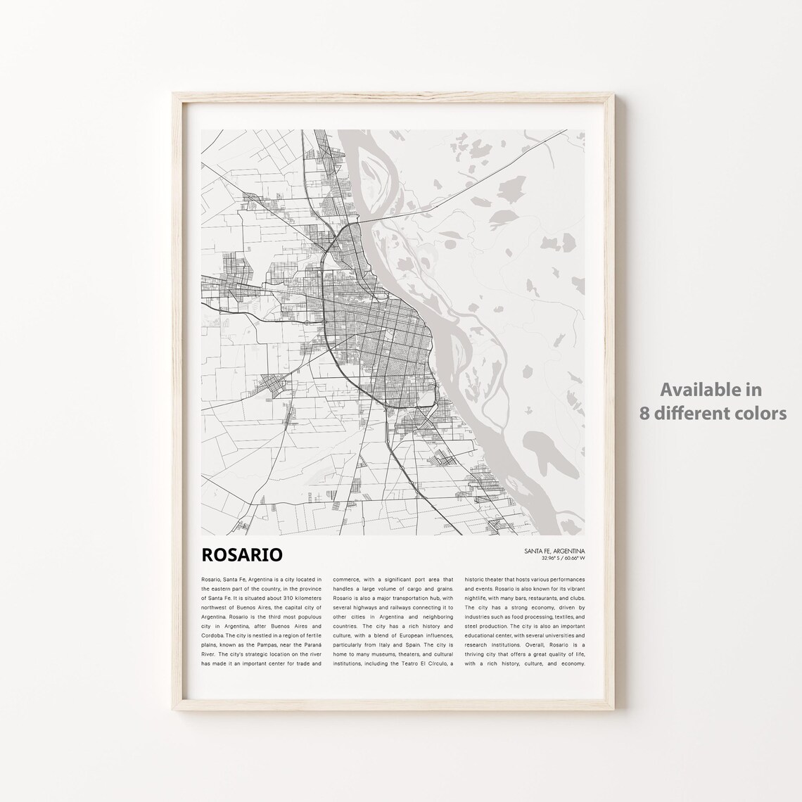 Rosario Santa Fe Argentina City Map Minimalist Travel Poster