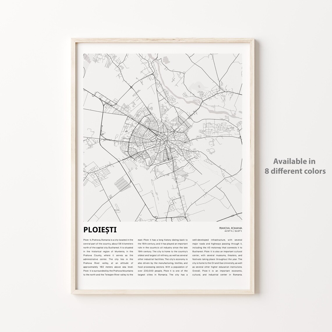 Ploiesti Romania Prahova Minimal Monochrome Street Map City Poster