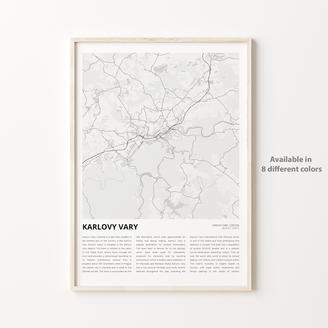 Karlovy Vary Czechia Famous Spa Town Minimalist Map Travel Poster