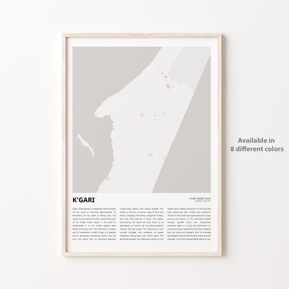K'gari Fraser Island Australia Minimalist Map With Coordinates Poster