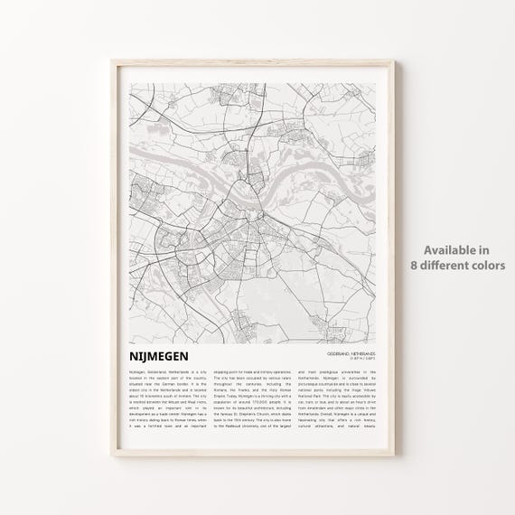 Nijmegen Map Print Travel Wall Decor Art Gelderland Housewarming Gift