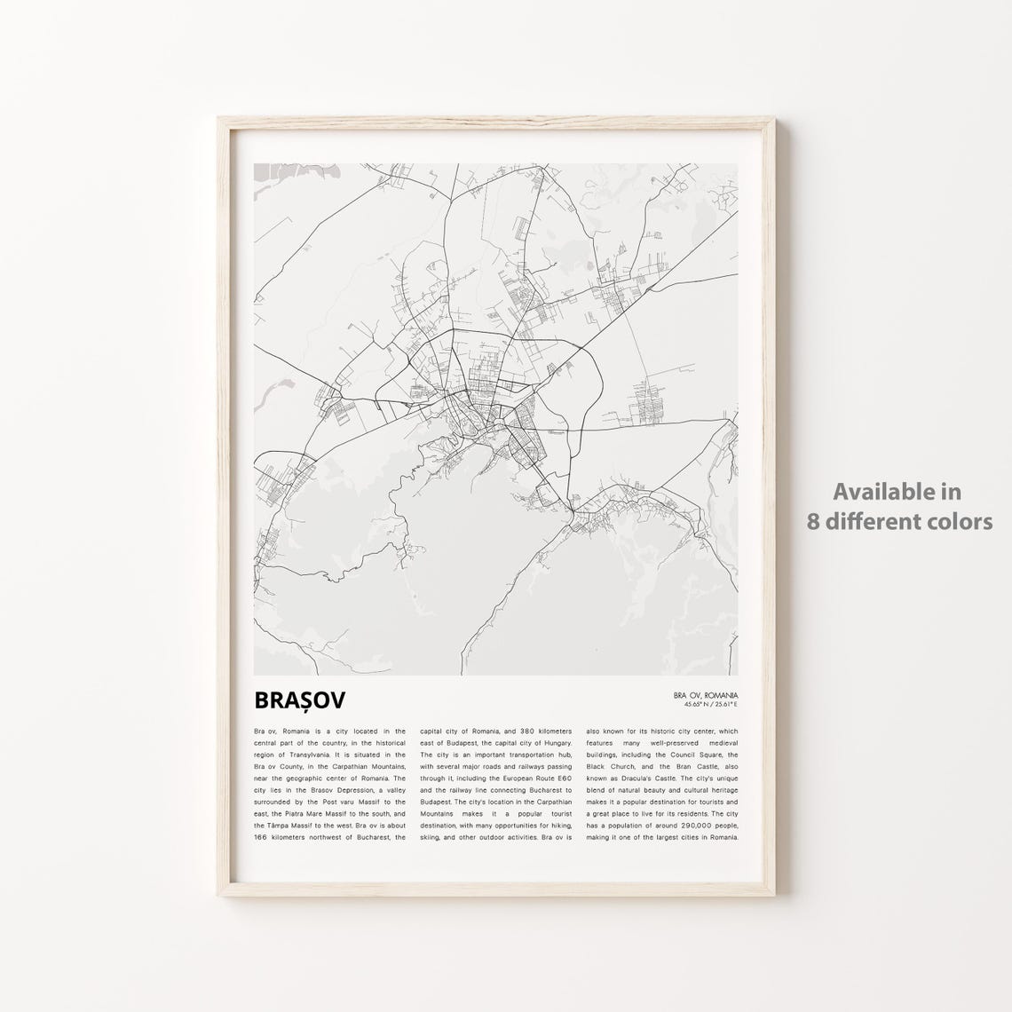 Braov Map Print Travel Wall Decor Art Housewarming Gift
