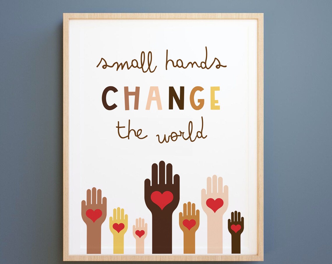 Change The World Diversity Art Print, Classroom Decor